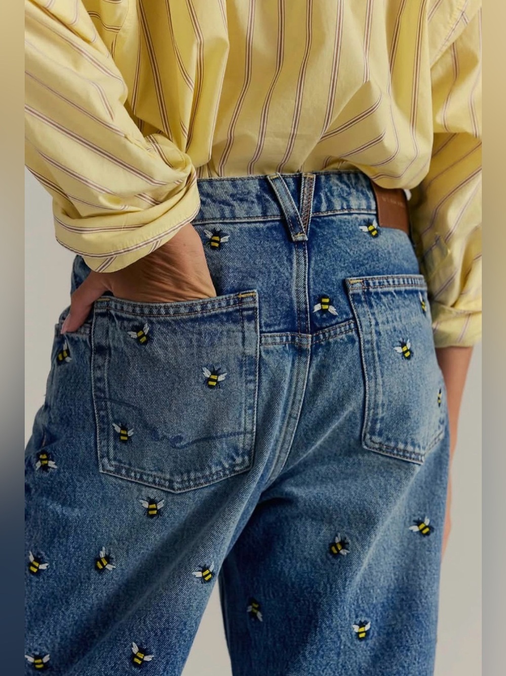 We The Free Bee Deep Trance Embroidered Boyfriend Jeans